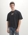 Playera Boxy Estampada,NEGRO P1