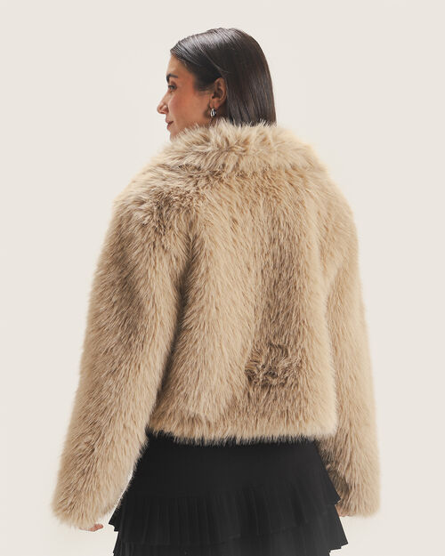 Abrigo Café Pelo Sintético