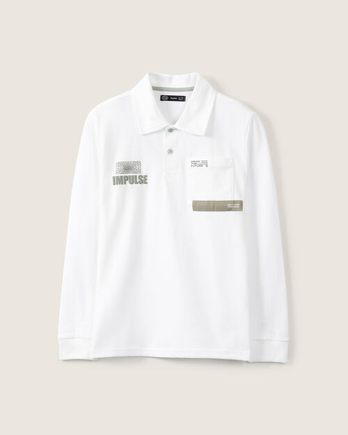Polo Blanca Manga Larga