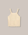 Top De Punto Crochet Flores,BEIGE