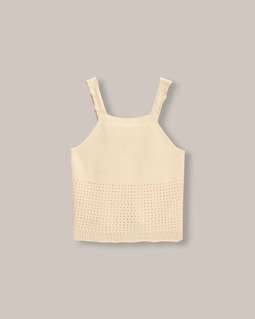 Top De Punto Crochet Beige