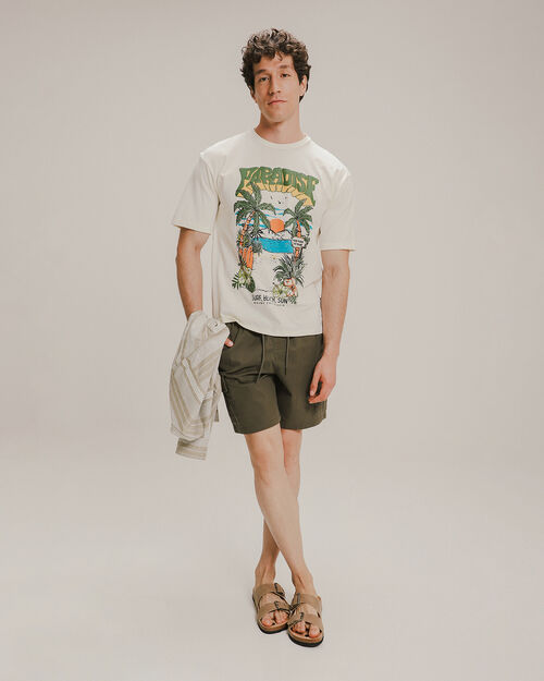 Playera Blanca Estampada