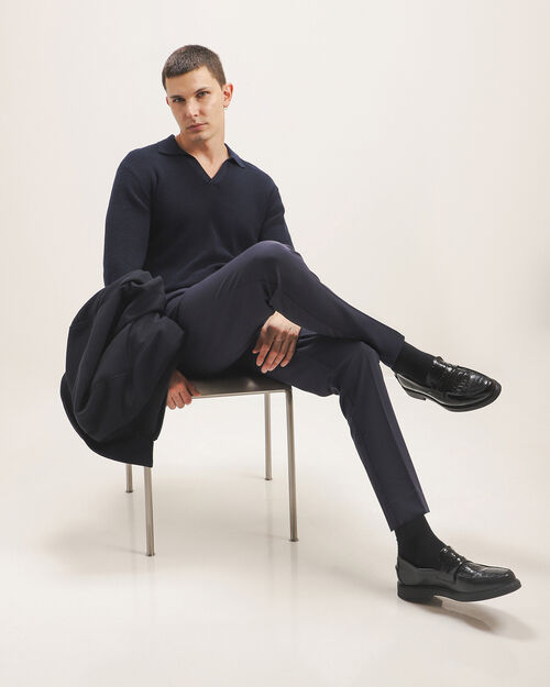 Polo Azul Manga Larga