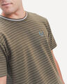 Playera Estampada Rayas,OLIVO