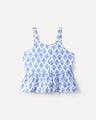 Blusa Peplum Estampada,BLANCO
