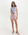 Short Rosa Con Cinto,ROSA PASTEL