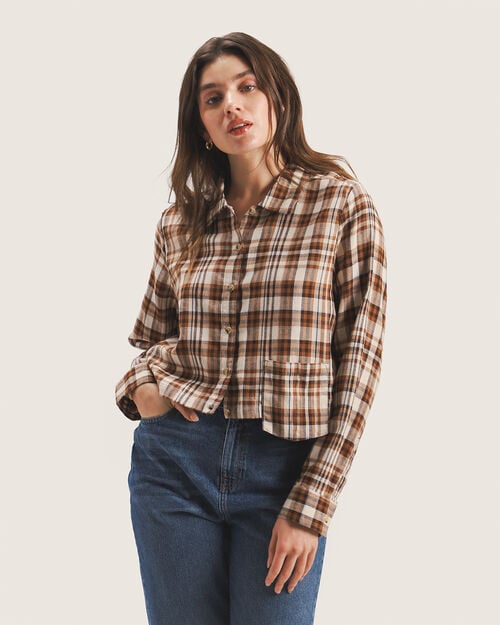Camisa De Cuadros Café