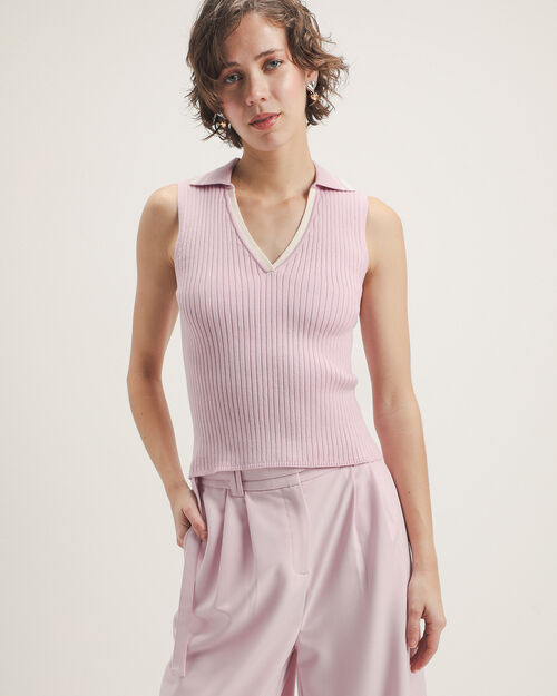 Polo Rosa Tejido Punto