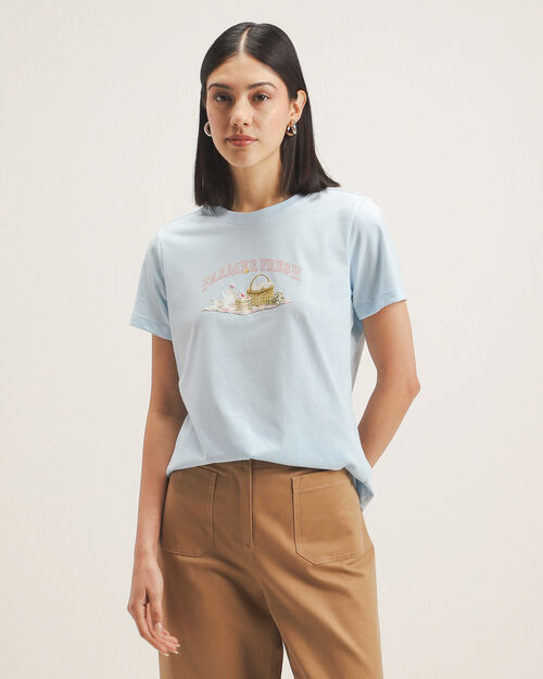 Playera Azul Manga Corta