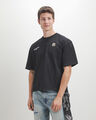 Playera Boxy Estampada,NEGRO