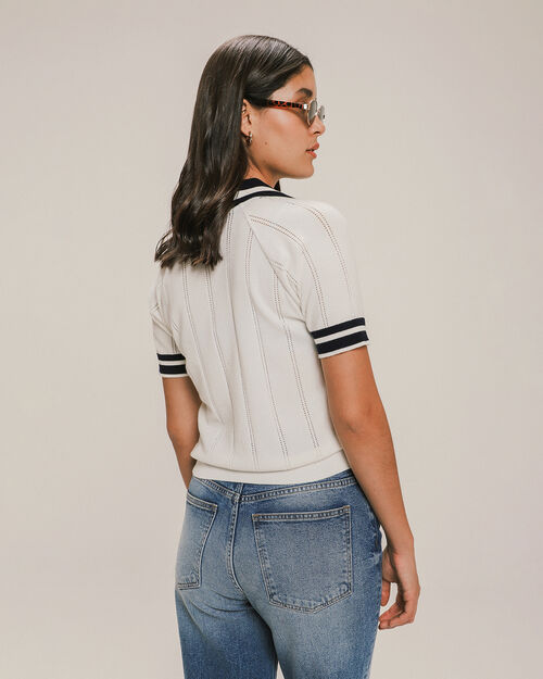 Polo De Punto Blanca