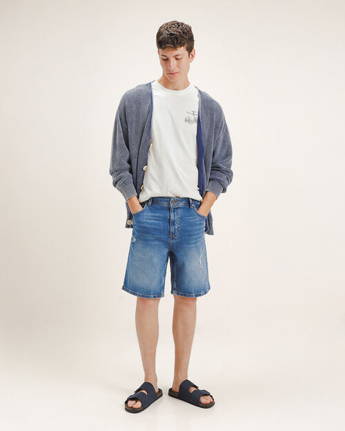 Bermuda Azul Con Destrucciones