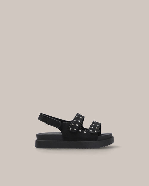 Sandalias Planas Tiras Negras