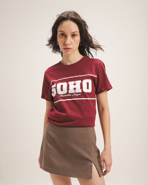 Playera Rojo Estampada