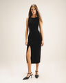 Vestido Midi Negro,NEGRO