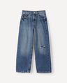 Jeans Wide Leg Destrucci&oacute;n,AZUL CIELO