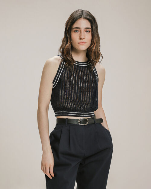 Crop Top Sin Mangas Azul