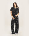 Conjunto Pijama Corazones,NEGRO