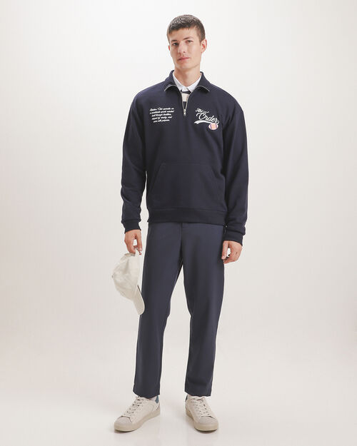 Sudadera Azul Half Zipper