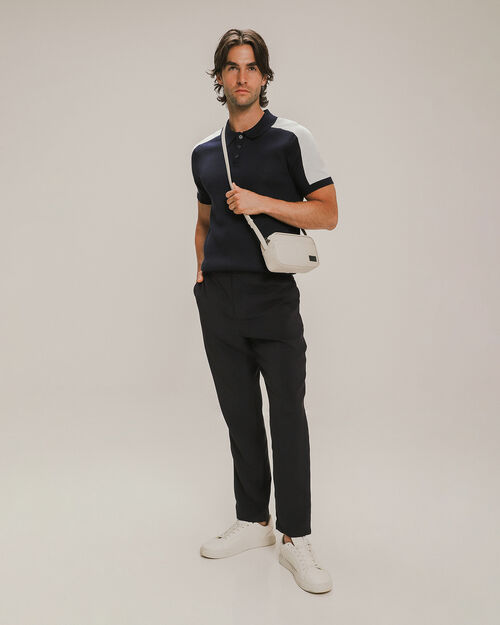 Polo Slim Azul Bloques