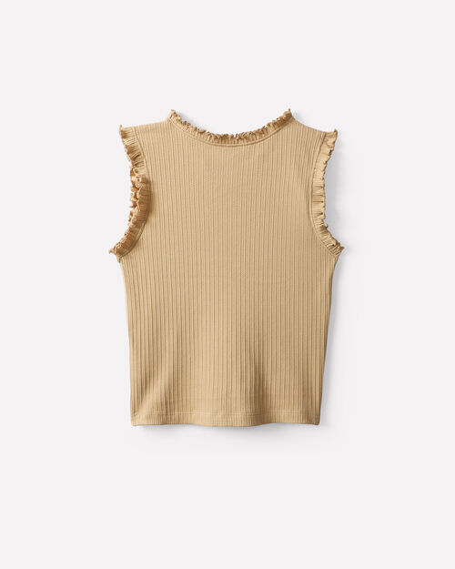 Top Beige Volantes