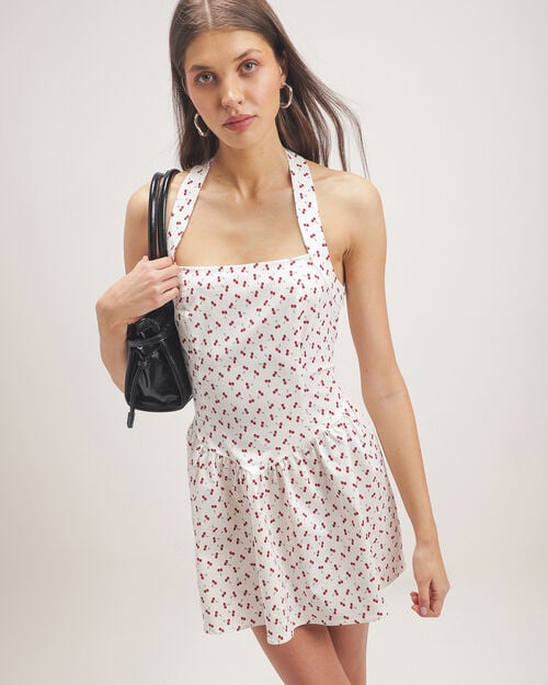 Vestido Estampado Halter