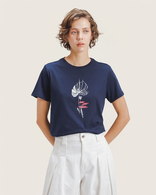 Playera Azul Con Gr&aacute;fico