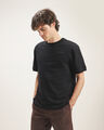Playera Fit Relaxed Negra,NEGRO