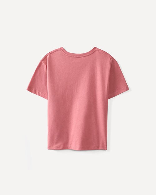 Playera Rosa Estampada