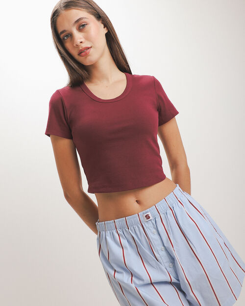 Top Rojo Acanalado