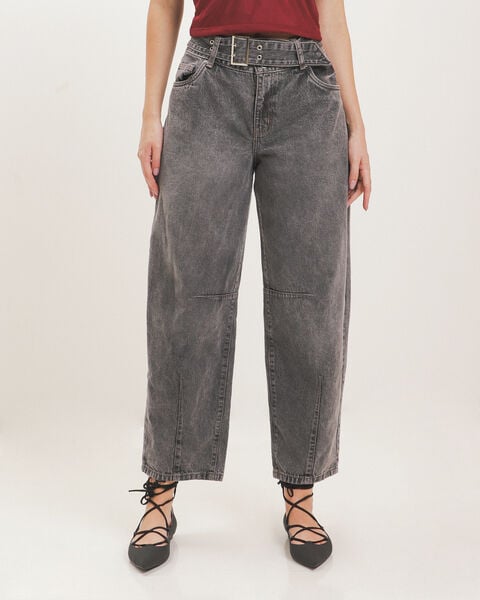 Barrel Jeans Gris