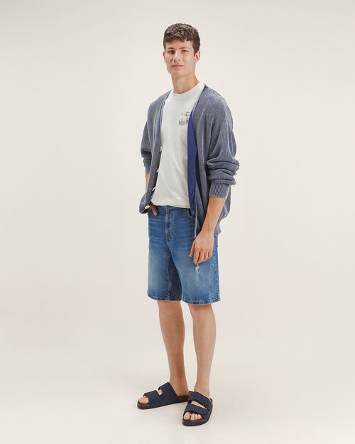 Su&eacute;ter Azul Fit Relaxed