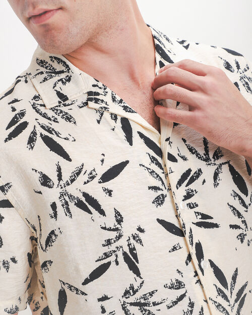 Camisa Beige Estampada