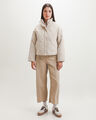 Chamarra Acolchada Botones,BEIGE