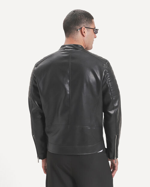 Chamarra Biker Negra