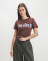 Playera Beige Texto,CAFE OBSCURO