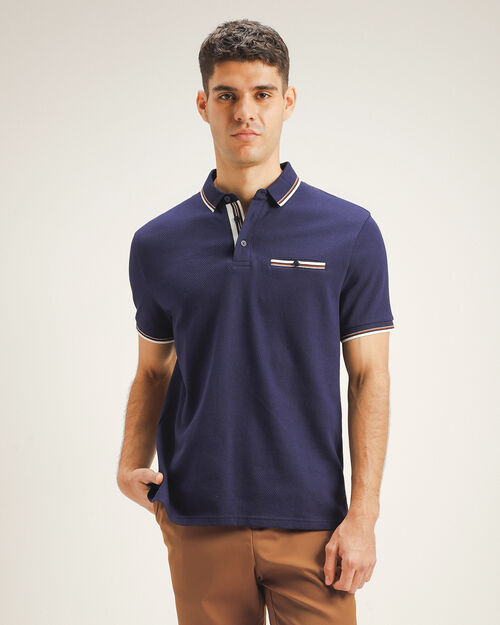 Polo Azul Manga Corta