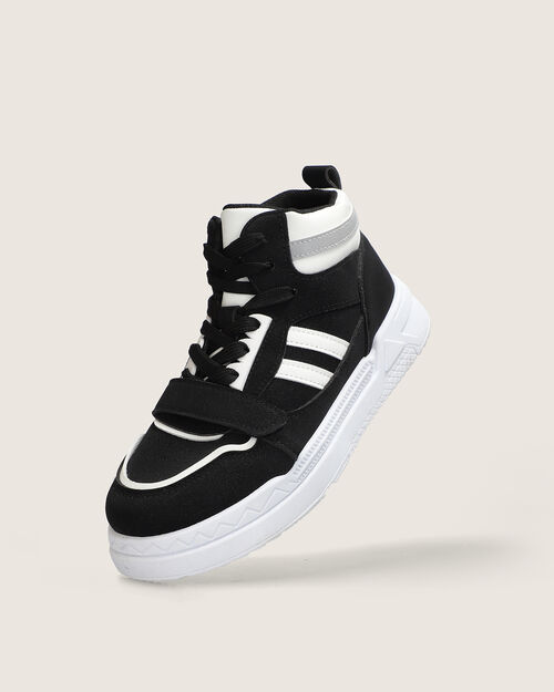 Tenis Bota Blanco Y Negro
