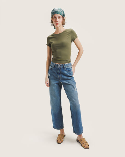 Jeans Fit Straight Destrucciones