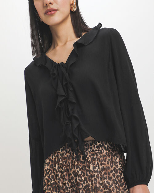 Blusa Negra Lazos