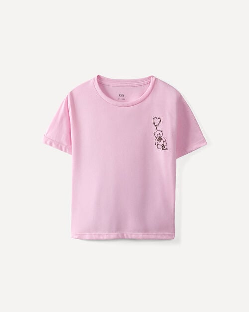 Playera Rosa Estampada