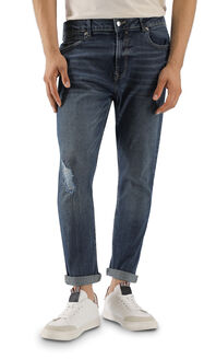 Jeans Slim Cropped Con Destrcciones