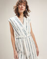 Jumpsuit Rayas Con Cinturón,BLANCO HUESO