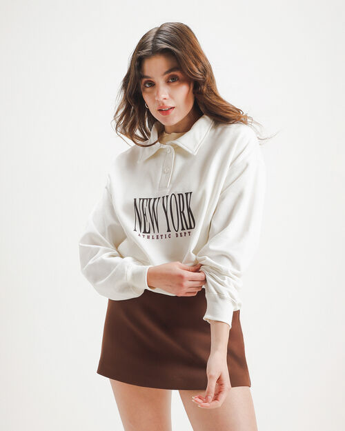 Sudadera Blanca Cropped