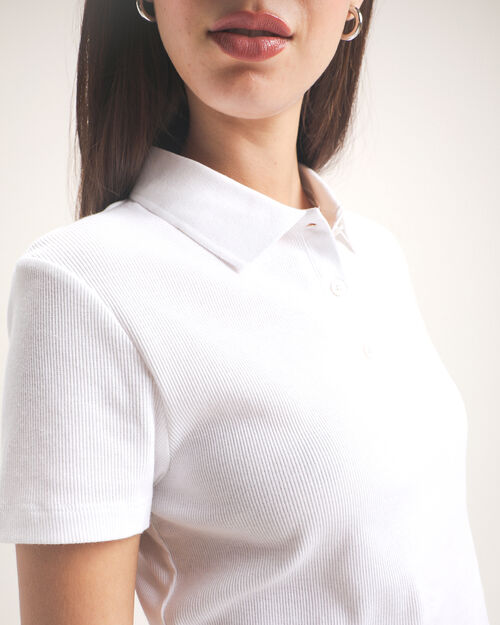 Polo Cropped Blanca