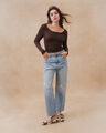 Top Manga Larga Beige,CAFE