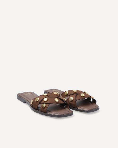 Sandalias Planas Caf&eacute;s