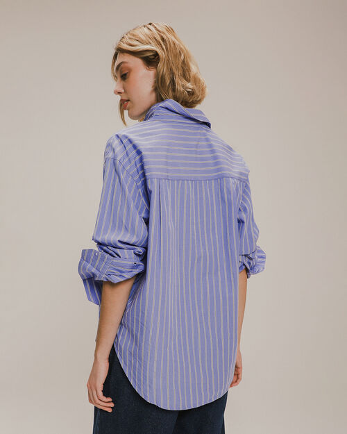 Camisa Oversize Azul Rayas