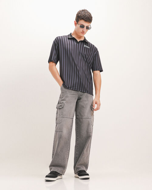 Jeans Baggy Cargo Gris