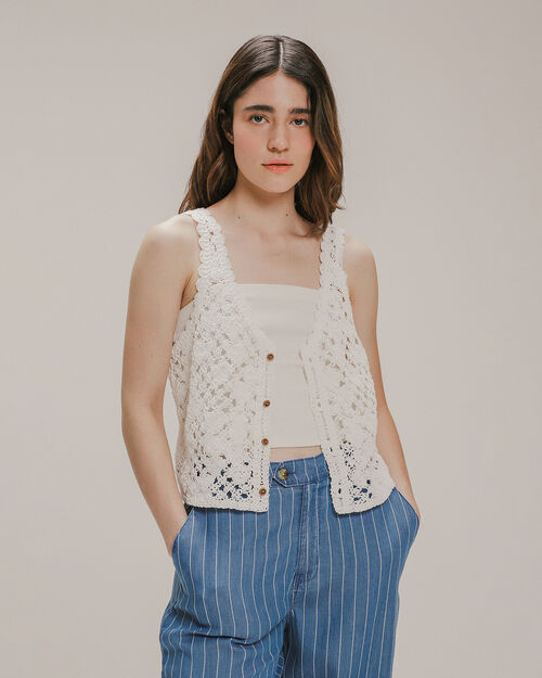 Chaleco Cropped Crochet